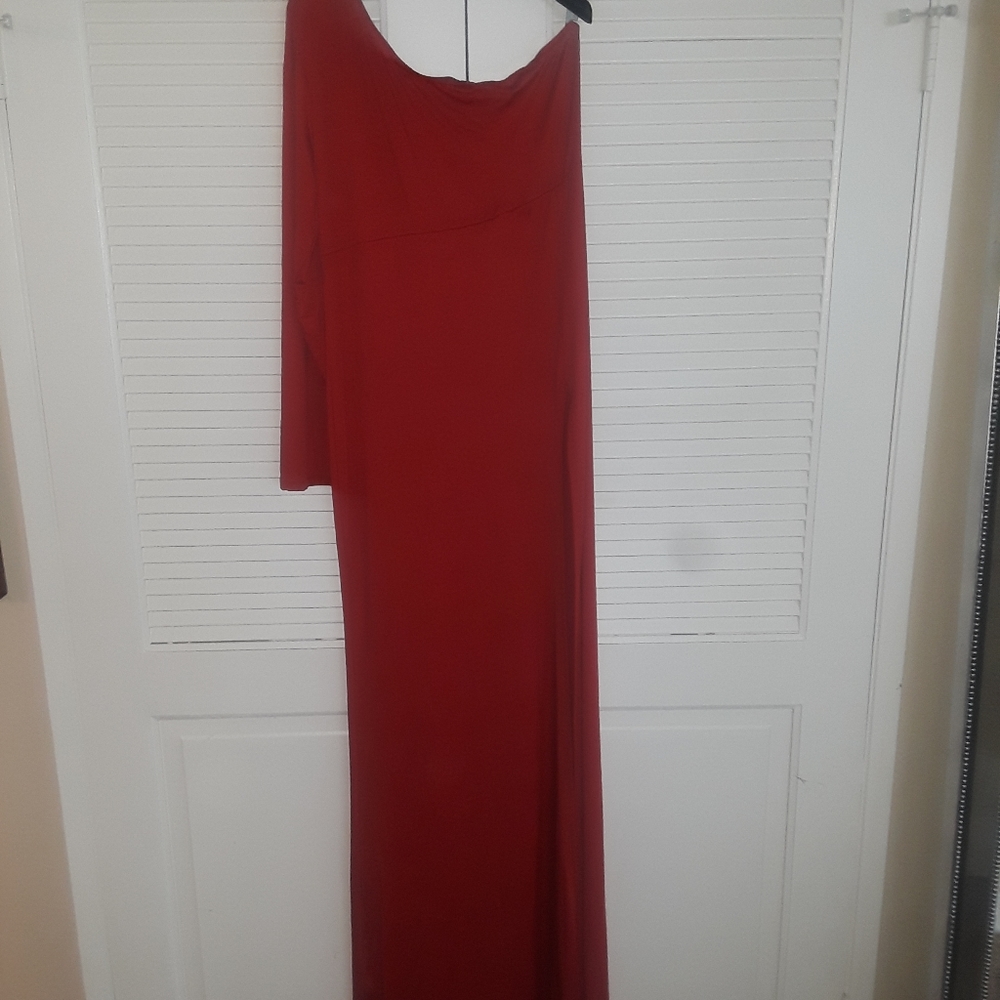 Beautiful Red one sleeve dress by BCBG size large